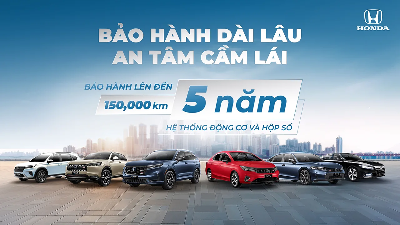 Tri ân khách hàng sở hữu ô tô Honda với chương trình khuyến mại gia hạn thêm 2 năm bảo hành cho động cơ và hộp số