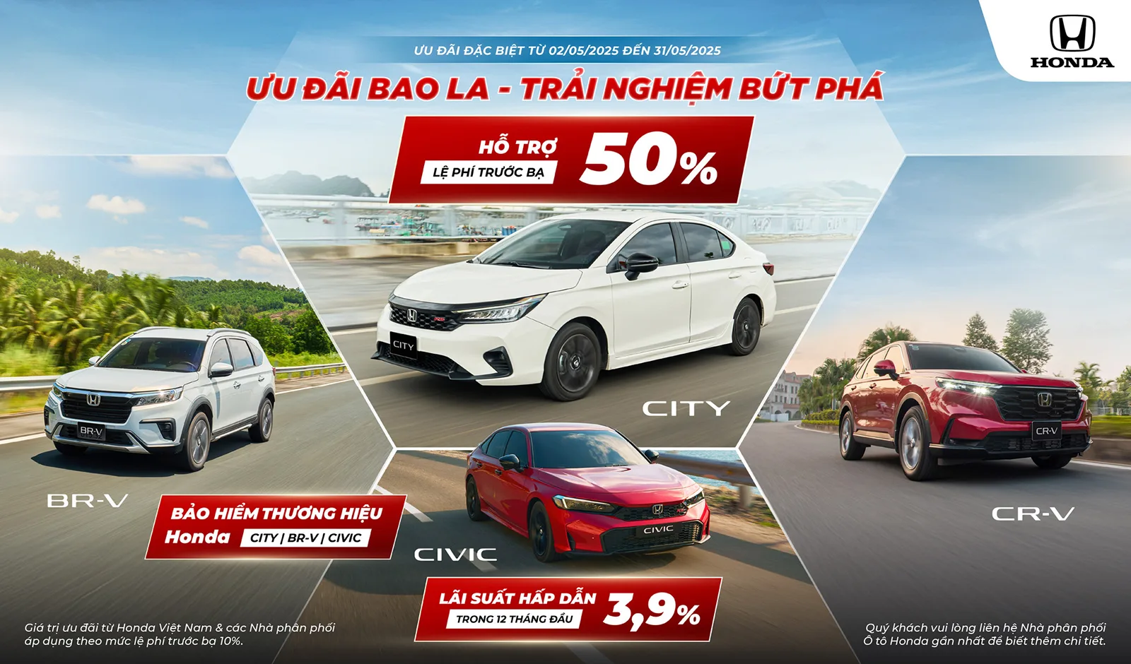 Chương trình khuyến mãi mua xe ô tô Honda trong tháng 05/2025